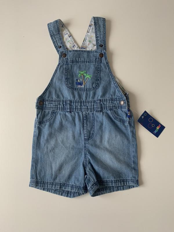 Напівкомбінезон джинсовий,з кишенею та регулюючими шлейками на кнопках для хлопчика Lupilu 314493 086 см (12-18 months) блакитний 58627