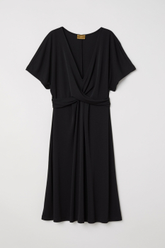 Плаття 34,XS   з V подібним вирізом для жінки H&amp;M 0642960-001 чорний 82426