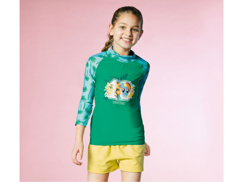 Футболка-лонгслів для купання 146-152 см (10-12 years)   із захистом UPF 50 для дівчинки Nickelodeon 372391 зелений 89508