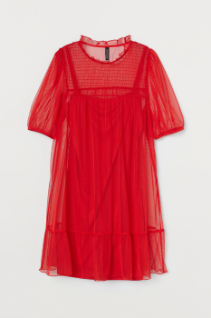 Плаття з рюшами для жінки H&amp;M 0928352-002 38 / M червоний  82415