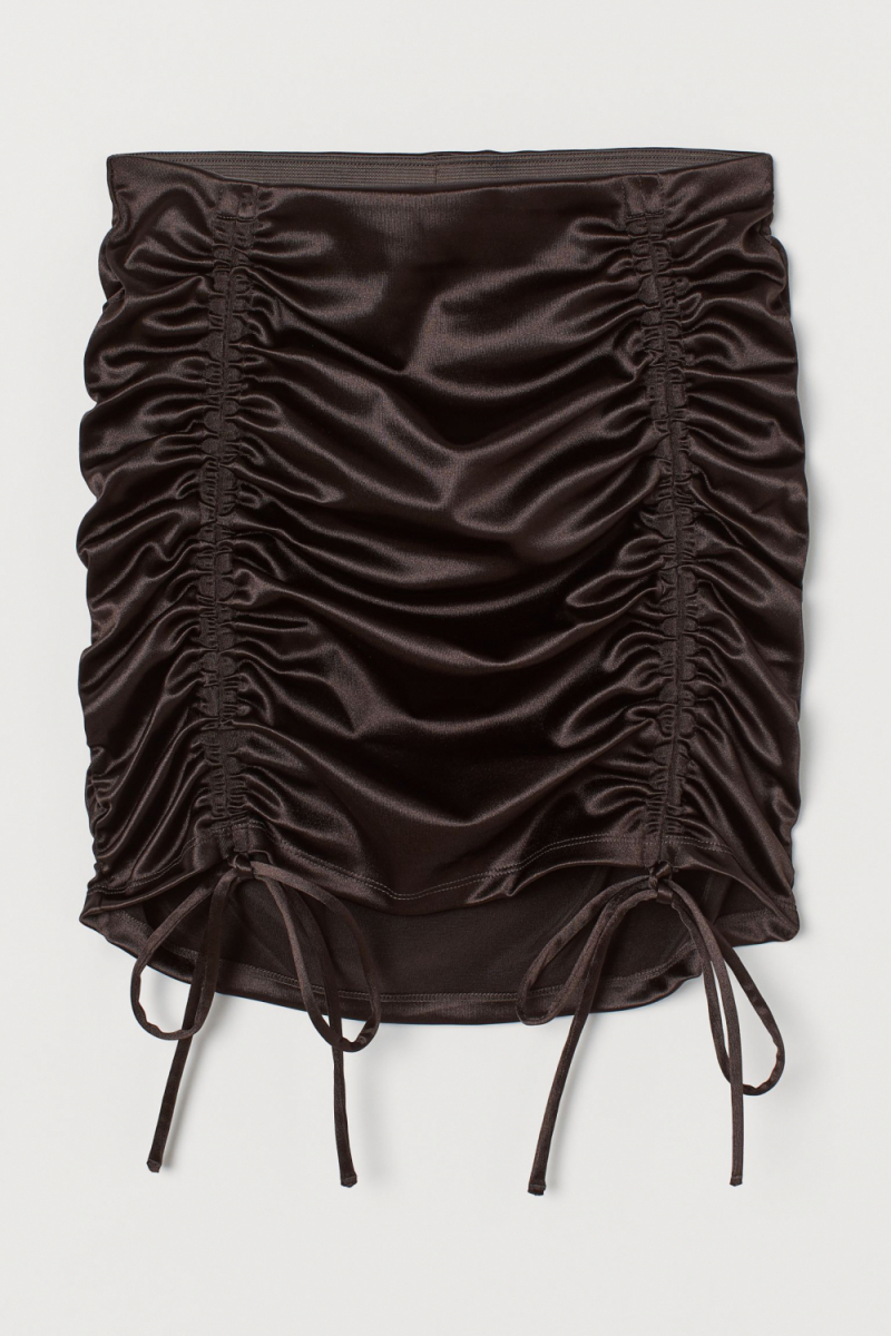 Спідниця M   з драпіруванням для жінки H&amp;M 0885985-001 коричневий 82365