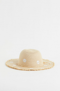 Шляпа обхват 55-57 (158-176 см)   з паперової соломки для дівчинки H&amp;M 0935063-005 бежевий 82222