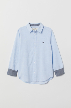 Рубашка з довгими рукавами для хлопчика H&amp;M 0688464-005 158 см (12-13 years) блакитний  80059