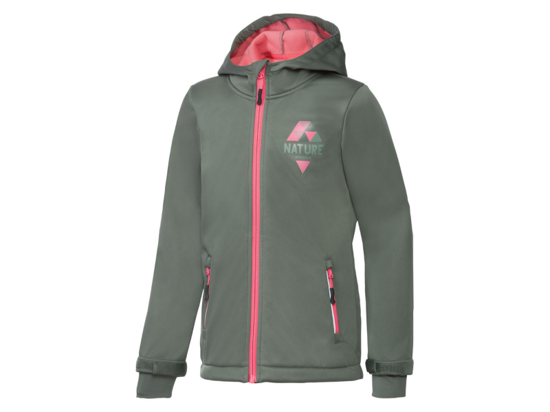 Вітровка 134-140 см (8-10 years)   Softshell / Софтшелл для дівчинки Crivit 358145 хакі 75796