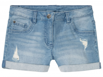 Шорти    джинсові з відворотами для дівчинки Pepperts 371887 146 см (10-11 years) блакитний 79643