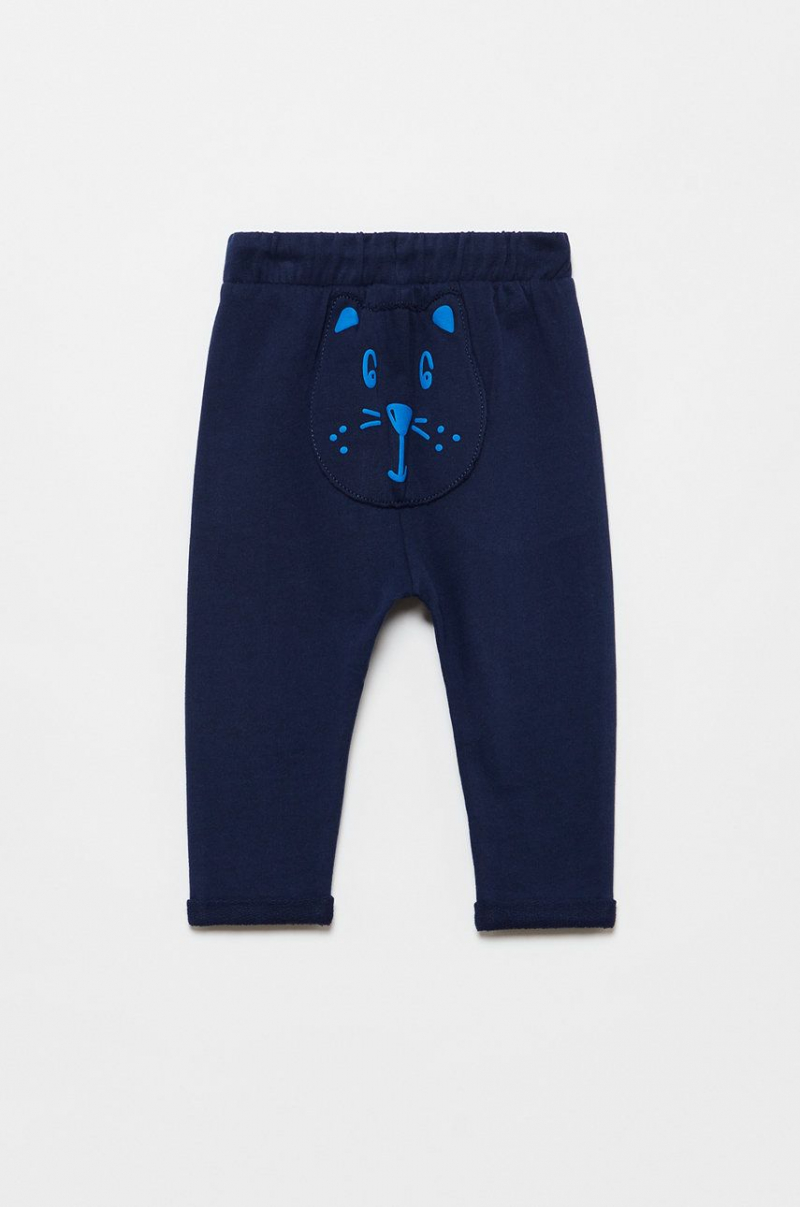 Спортивні штани двунитка для хлопчика Fagottino 1077139 080 см (12-18 months) темно-синій  74785