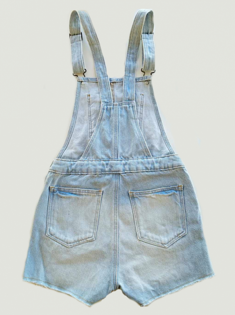 Напівкомбінезон джинсовий для дівчинки Kiabi WA205 134-140 см (8-10 years) блакитний 67885
