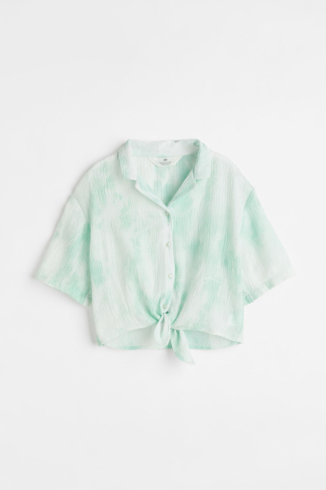 Блузка на зав'язках для дівчинки H&amp;M 1025115-003 140 см (9-10 years) зелений  83343