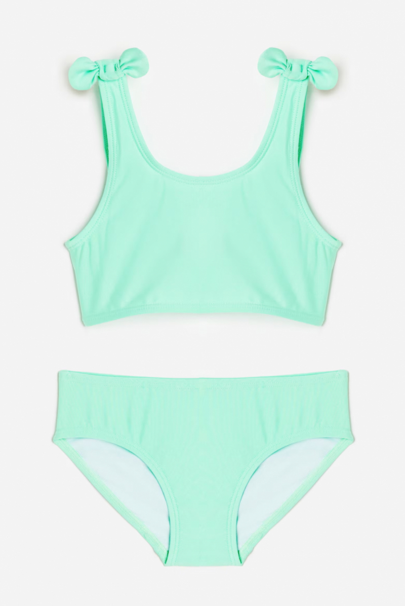Купальник роздільний 110-116 см (4-6 years)   (топ і плавки) для дівчинки H&amp;M 1046528-004 зелений 91982