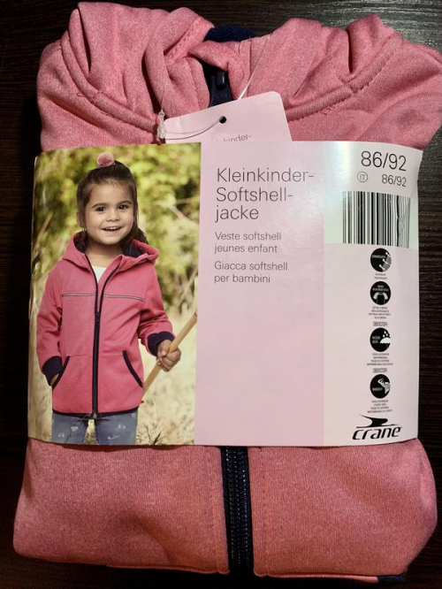 Куртка Softshell  для дівчинки Crane 227987 086-92 см (12-24 months) рожевий 66758