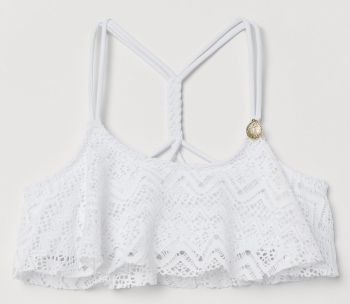 Верхня частина купальника 146-152 см (10-12 years)   ажурна для дівчинки H&amp;M 0700012004 білий 92139