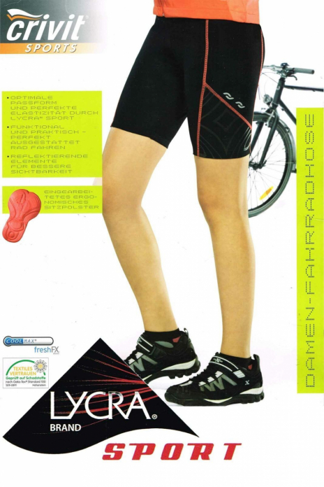 Велошорти з памперсом і кишенею для жінки Crivit 93425 36 / S чорний  81491