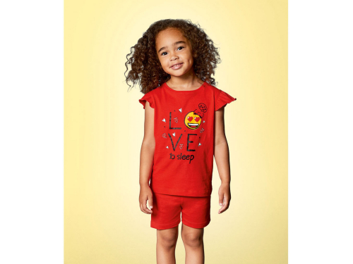 Піжама (футболка і шорти) для дівчинки Lupilu 370071 134-140 см (8-10 years) червоний  74215
