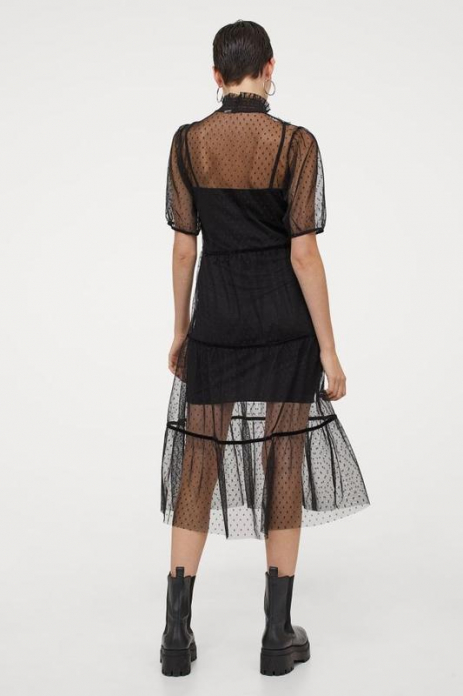 Плаття подвійне для жінки H&M 0949587-001 40 / L чорний 82460 Плаття подвійне для жінки H&M 0949587-001 40 / L чорний 82460