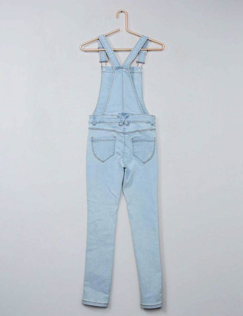 Напівкомбінезон 122-128 см (6-8 years)   джинсовий для дівчинки Kiabi VT408 блакитний 67840