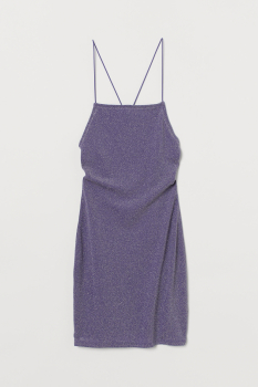 Плаття з вирізом ззаду для жінки H&amp;M 0902486-002 34 / XS фіолетовий  80607