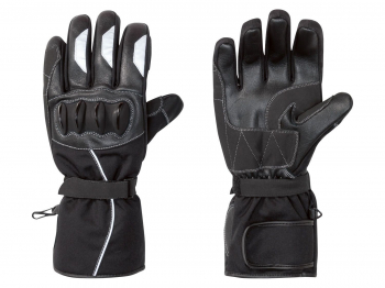 Мотоперчатки з захистом і світвловідбивачами для чоловіка Crivit 341879 розмір перчаток 9 чорний  80699
