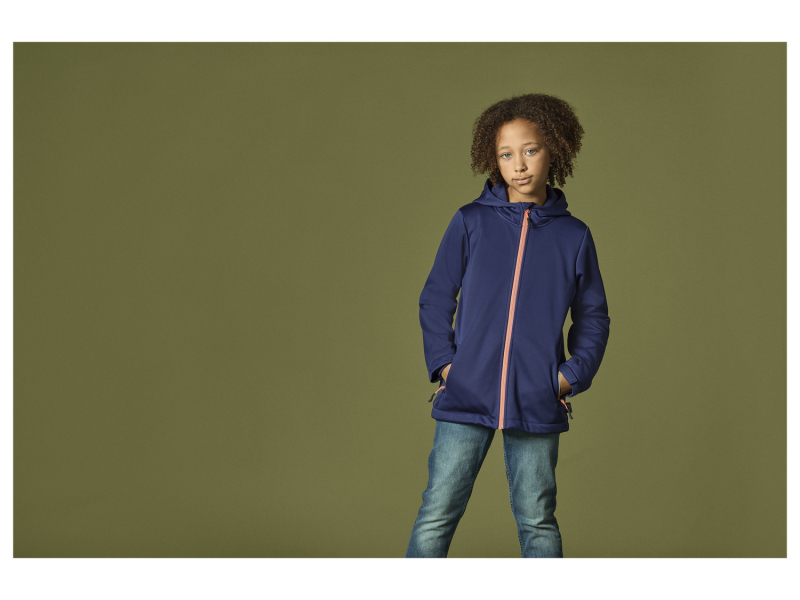 Куртка Softshell 134-140 см (8-10 years)   водовідштовхувальна та вітрозахисна для дівчинки Rocktrail 418412 темно-синій 81691