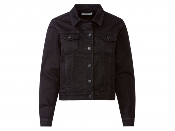 Джинсова куртка прямого крою для жінки ADPT 381801 36 / S чорний  82270