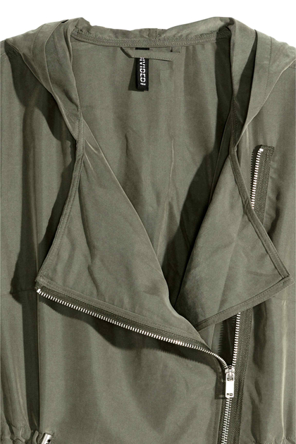 Вітровка XS   парка для жінки H&amp;M 0531058-006 хакі 85878