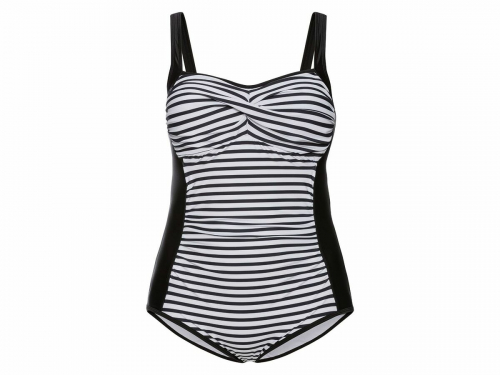 Купальник закритий 46,L   з коригуючим ефектом для жінки Esmara 312239 чорно-білий 72999