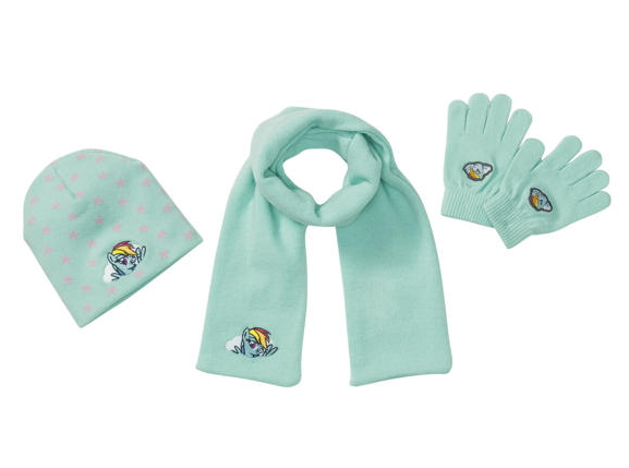 Шапка + шарф + перчатки  для дівчинки My Little Pony 324276 обхват 51-53 (110-128 см) бірюза 65760