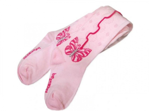 Колготки бавовняні з принтом для дівчинки Be Snazzy RA-019 080-86 см (9-18 months) рожевий  78400