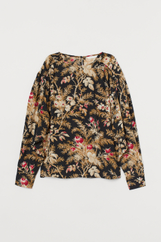 Блузка M   з широкими рукавами для жінки H&amp;M 0817150-004 Різнобарвний 82474