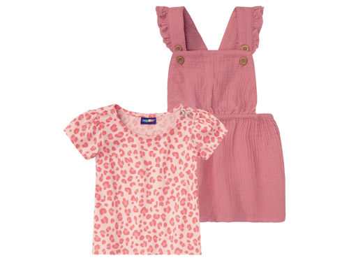 Костюм футболка і сарафан для дівчинки Lupilu 372810 080 см (12-18 months) рожевий  79658