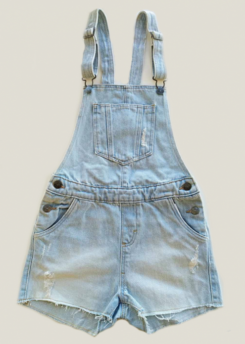 Напівкомбінезон джинсовий для дівчинки Kiabi WA205 134-140 см (8-10 years) блакитний 67885