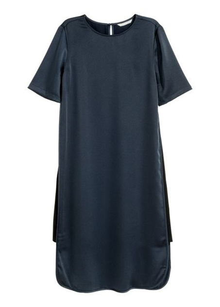 Плаття із розрізами збоку для жінки H&amp;M 0456538-4 38 / S (EU) темно-синій  82420