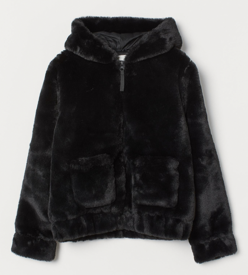 Шуба  для дівчинки H&amp;M 0872140001 146-152 см (10-12 years) чорний 66386