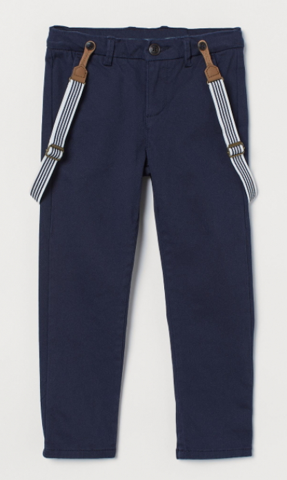 Штани  для хлопчика H&amp;M 0804029001 122 см (6-7 years) темно-синій 64080