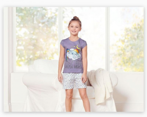 Піжамні шорти бавовняні трикотажні для дівчинки Disney 313044 098-104 см (2-4 years) білий  74171