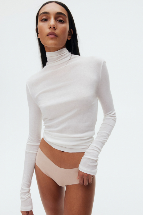Трусики-хіпстери з мікрофібри для жінки H&amp;M 1186910-008 36 / S бежевий  87398