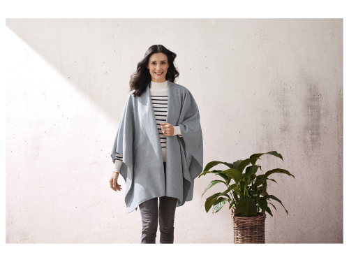 Пончо OneSize,XXS,XS,S,M,L,XL,XXL флісове для жінки Esmara 425284 сірий 84771 Пончо OneSize,XXS,XS,S,M,L,XL,XXL флісове для жінки Esmara 425284 сірий 84771