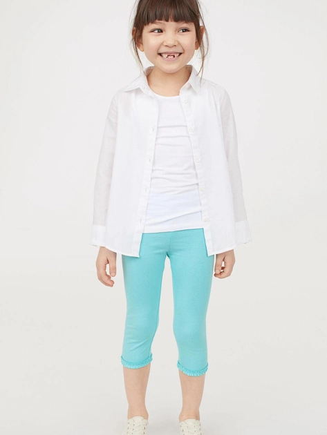 Лосини 116 см (5-6 years)   капрі-бриджі для дівчинки H&amp;M 0379360-038 бірюза 82240