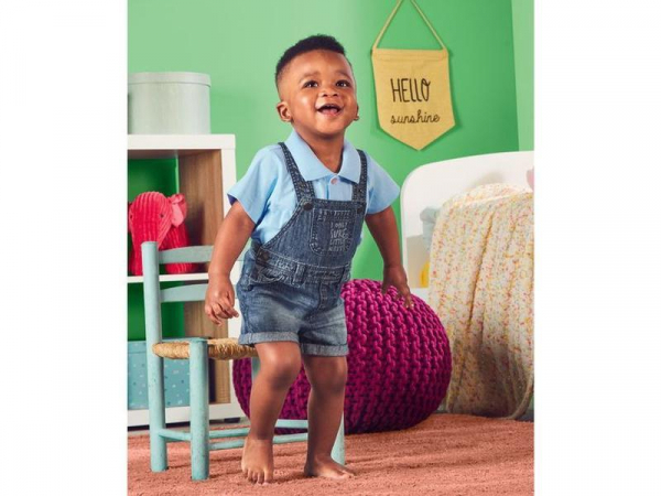 Напівкомбінезон джинсовий,з кишенями та регулюючими шлейками на кнопках для хлопчика Lupilu 314493 074 см (6-9 months) синій 58622