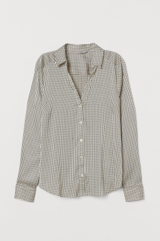 Блузка 38,M   з V подібним вирізом для жінки H&amp;M 0762846-019 чорно-білий 80890