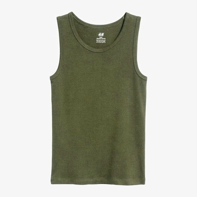 Майка 134-140 см (8-10 years)   бавовняна трикотажна для хлопчика H&amp;M 1091077-001 хакі 85720