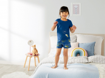 Піжама (футболка і шорти) для дівчинки Lupilu 349605-н 086-92 см (12-24 months) синій  77763