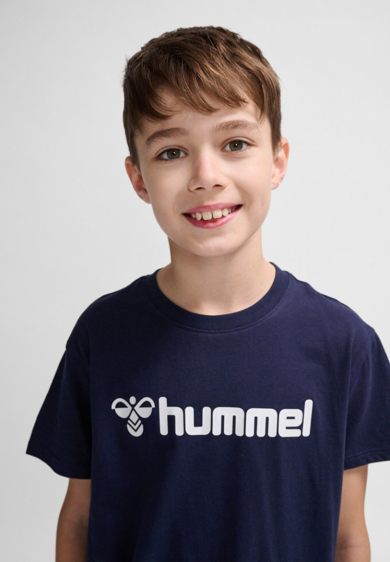 Футболка (звич.) з логотипом для хлопчика Hummel 205583 146 см (10-11 years) темно-синій  90176