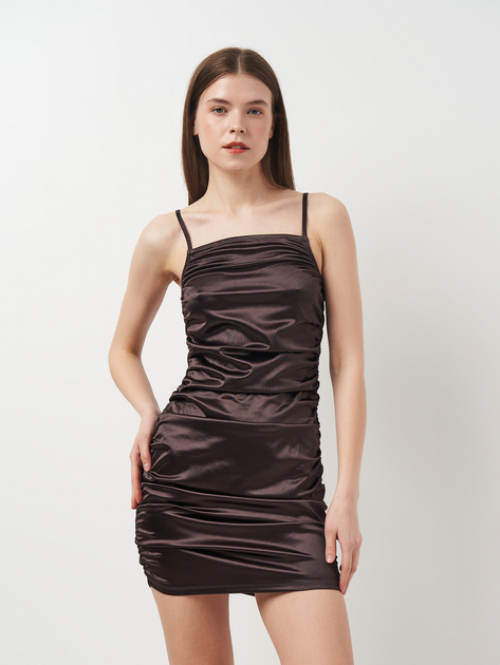 Плаття з драпіруванням для жінки H&M 0918947-001 38 / M коричневий 82463 Плаття з драпіруванням для жінки H&M 0918947-001 38 / M коричневий 82463