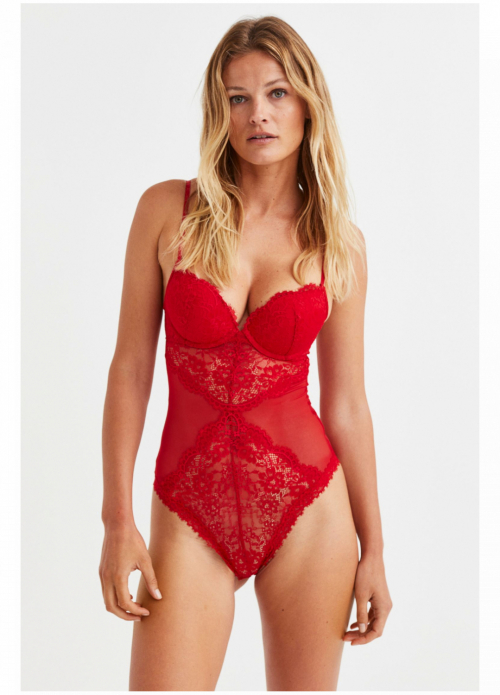 Еротичне боді з мережива для жінки H&amp;M 1009164-004 38 / M червоний  76747