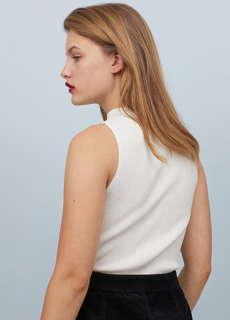 Топ в рубчик для жінки H&amp;M 0703162-003 38 / M білий  83716