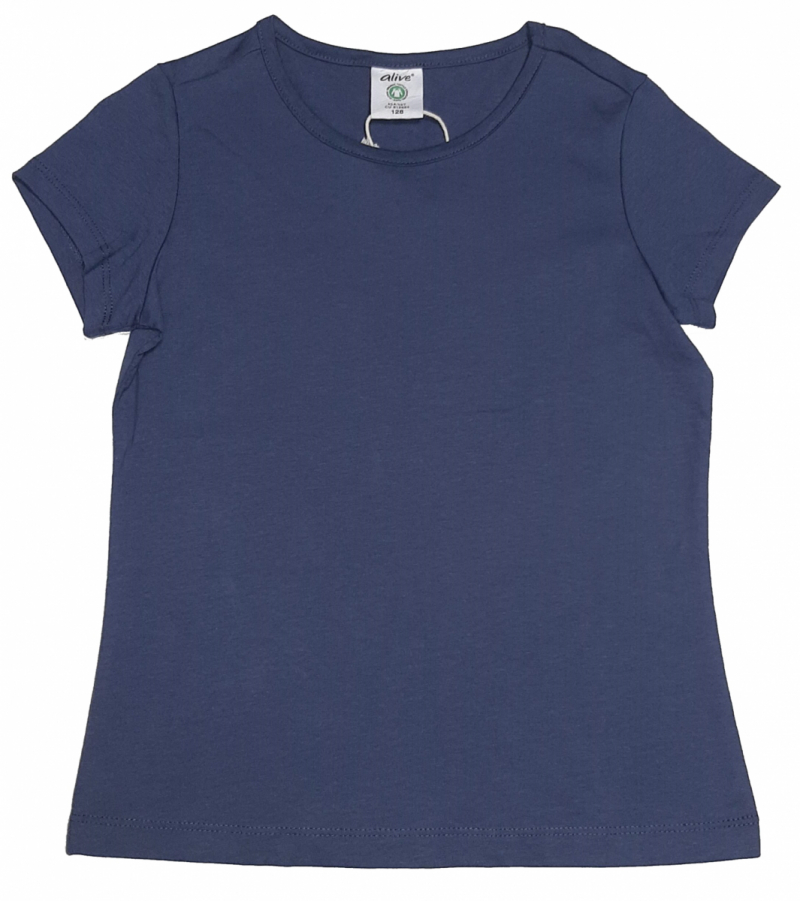 футболка 128 см (7-8 years)   бавовняна для дівчинки Alive 23331877 темно-синій 44107