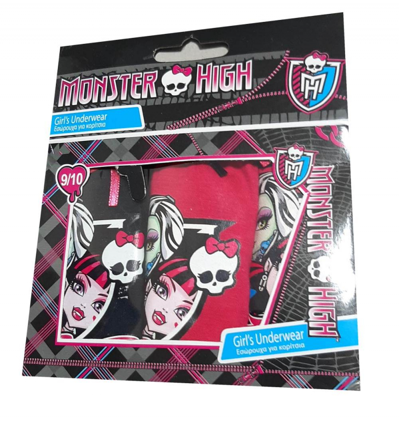Трусики 3 шт. бавовняні для дівчинки Monster High MH03303 122-128 см (6-8 years) Різнобарвний 65389