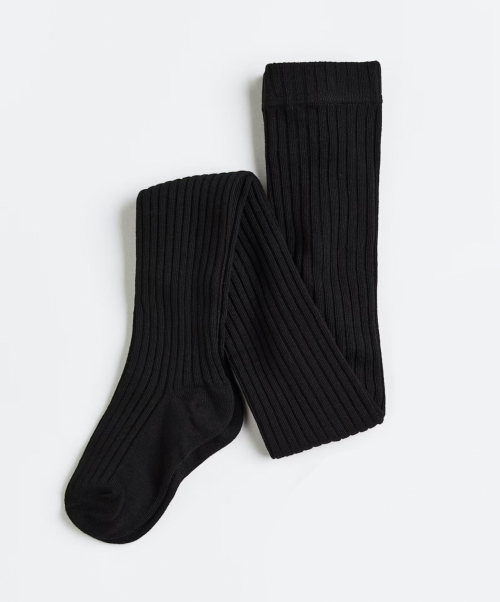 Колготки 110-116 см (4-6 years) в рубчик для дівчинки H&M 0291333-024 чорний 85379 Колготки 110-116 см (4-6 years) в рубчик для дівчинки H&M 0291333-024 чорний 85379
