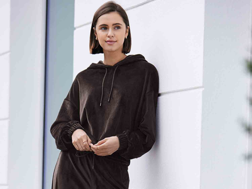 Худі XS велюрове для жінки Esmara 421496 коричневий 83844 Худі XS велюрове для жінки Esmara 421496 коричневий 83844