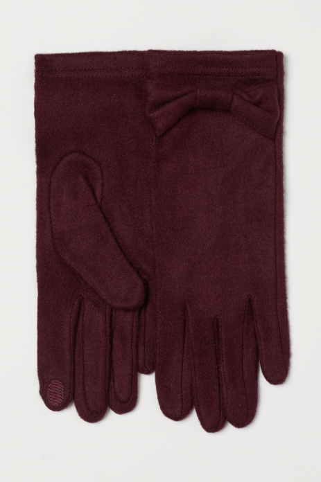 Перчатки  для жінки H&amp;M 0754758003 40 / L бордовий 62234